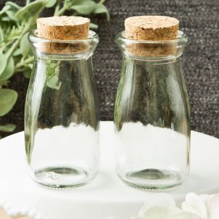 60 Vintage Glass Fillable Milk Bottles Wedding Bridal Baby Shower Party Favors