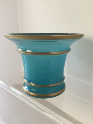 Vintage Sky Blue Opaline Fratelli Ferro Murano Vase