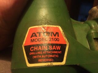 Atom Model 2100 Chainsaw Drill Attachment (Stihl Bt 310) Vintage Unit 3/8 Chain 4