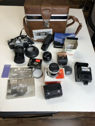 Vintage Ae - 1 Canon Camera (case,  Manuals,  Attachments,  Boxes)