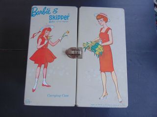 Vintage Barbie & Skipper Carrying Case Filled W Clothes & Accessories & Doll