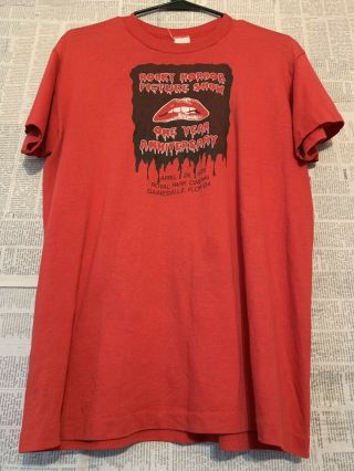 Vtg 70s Rocky Horror Picture Show One Year Anniversary Film T - Shirt