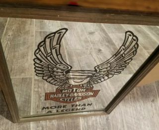 Harley Davidson More Than A Legend Wall Mirror Bar Sign Man Cave Vintage