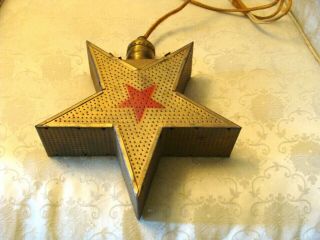 Rare Vintage Christmas Punched Tin Metal Star Noma & 1926