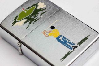 1964 Vintage Zippo Golfer Cigarette Lighter -,