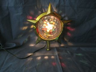 Vintage Bradford Celestial Star Plastic Christmas Tree Topper Color Motion Light