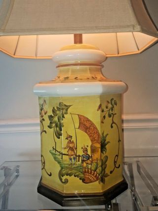 Vintage Frederick Cooper Hand Painted Ceramic Asian Ginger Jar Table Lamp Wow