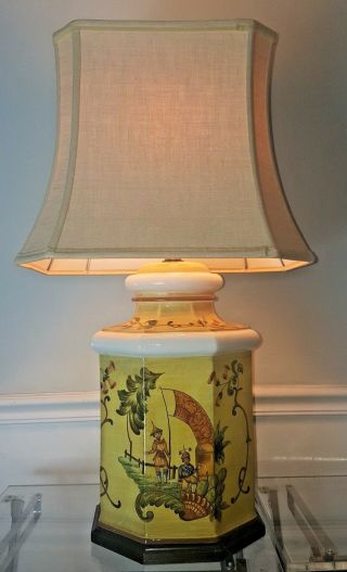 Vintage Frederick Cooper Hand Painted Ceramic Asian Ginger Jar Table Lamp WOW 2