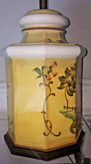 Vintage Frederick Cooper Hand Painted Ceramic Asian Ginger Jar Table Lamp WOW 5