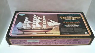 Thermopylae Clipper Ship Wood Model Boat 1973 Vintage Scientific Models Usa