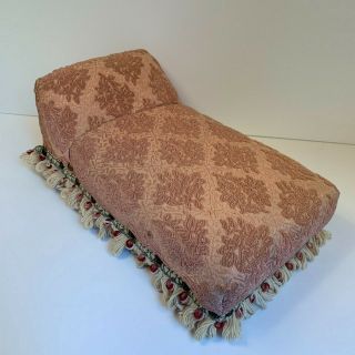 VINTAGE ANTIQUE DOLL’S DAY BED FRINGED HANDCRAFTED 2
