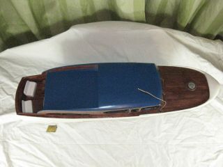 Vintage Wooden Chris Craft Cruiser Model Toy RC Boat Classic For Restoration 2