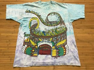 Xl - Vtg 1993 Grateful Dead Roller Coaster Single Sticth 90s Tie Dye T - Shirt
