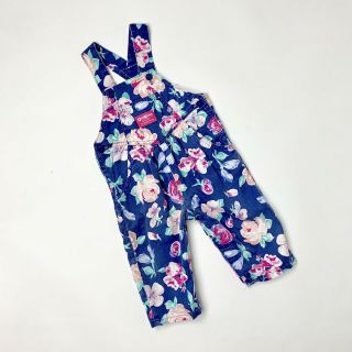 Vintage Oshkosh B’gosh 18 Months Floral Overalls Romper Pink Blue Made In Usa