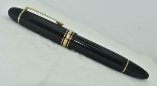 Vintage Montblanc Meisterstuck 149 Fountain Pen Black Resin Gold Trim 14k Nib