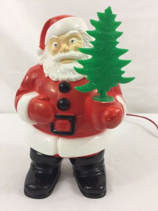 Vtg Royal Electric Hard Plastic Christmas Santa With Light 7.  5” Tall
