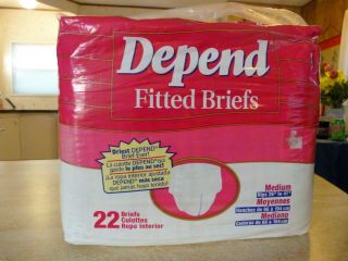Vtg Depends 1994 Medium 6 Tab Diapers 22ct