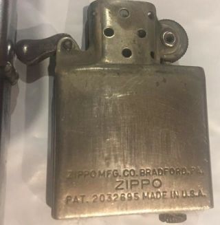 Vintage Zippo Lighter 1940’s PAT 2032695 4