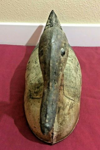 RARE ANTIQUE VINTAGE 1920 ' s Anderson Metal Tin Duck Decoy - 3