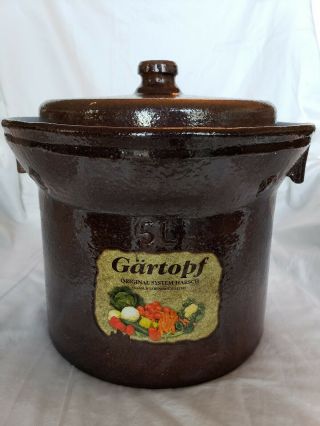 Rare Vintage Harsch Gartopf 5l Fermenter Crock Sauerkraut Pickles German