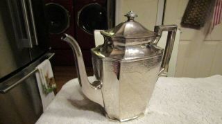 Vintage 1847 Rogers Bros Ancestral Silverplate 8 " Coffee / Tea Pot W Hinged Lid
