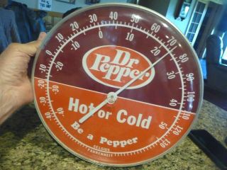 Vintage Dr Pepper Hot Or cold Thermometer Advertising Sign Has Plastic Face A, 4