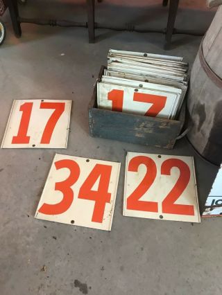Vintage Double Sided Gas Station Pricing Numbers,  Gulf,  Sinclair,  Shell