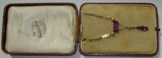Antique 9ct Gold Amethyst & Seed Pearl Art Nouveau Pendant Edwardian Circa 1900