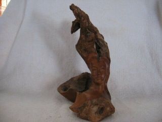 Vintage Frank Schirman Carved Driftwood Of Woman 