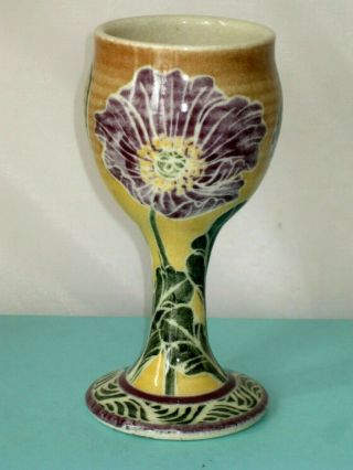 Vtg 1979 Sbcd Santa Barbara Ceramic Design Ss " Poppy " Goblet 7 "