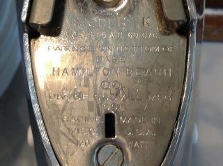 Vintage 1940s Hamilton Beach Chrome Stand Mixer Model K 2 Glass Bowls,  2 Beaters 8