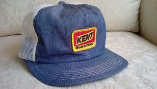 Vintage Kent Feed Denim Ball Cap Trucker Hat Orange City Iowa Usa Snapback