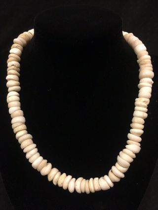 Vintage Hawaiian Puka Shell Necklace 70 Grams 16.  5” Beach Sea Luau Wedding