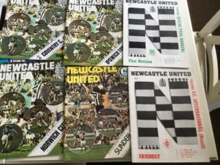 NEWCASTLE UNITED vintage PROGRAMMEs 1970s 1990s.  1994 5 or 6 signatures 7