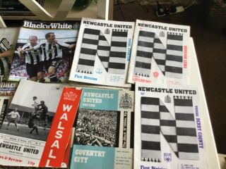 NEWCASTLE UNITED vintage PROGRAMMEs 1970s 1990s.  1994 5 or 6 signatures 8