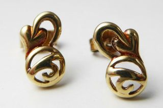 Vintage 9ct Gold Scottish Celtic Design Earrings