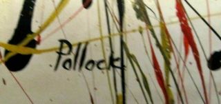 Vintage abstract oil on canvas Jackson Pollock Modern art 20th century 3