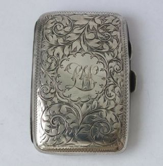 Pretty Antique Hand - Engraved Sterling Silver Cigarette Case 1903/ 7.  4 cm/ 51 g 4