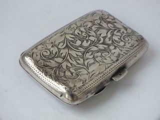 Pretty Antique Hand - Engraved Sterling Silver Cigarette Case 1903/ 7.  4 cm/ 51 g 8