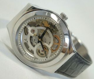 Swatch Automatic Watch Bewegung Yas107 Rare Mechanical Vintage Steel Skeleton
