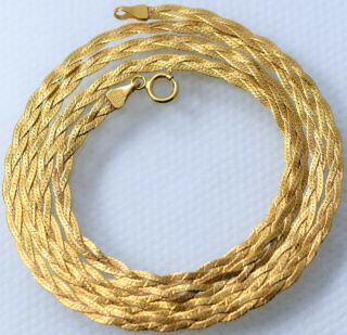 Antique Vtg Nie 10k Gold Italian Twisted Herringbone 20 " L Chain 3gram Wear Scrap