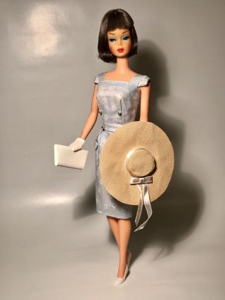 Vintage Barbie Japanese Exclusive Blue Floral Sheath (sheath Only)