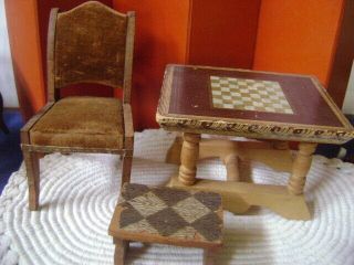 Antique Miniature Dollhouse Furniture.  Lithographed,  1890 