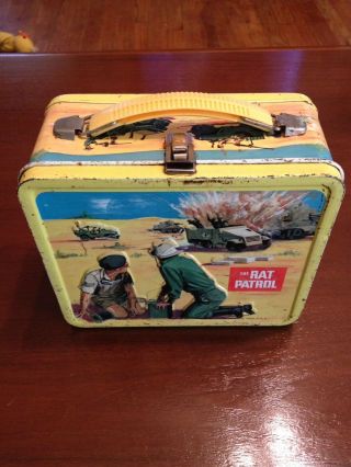 Vintage Aladdin The Rat Patrol Embossed Metal Lunchbox 1967 2