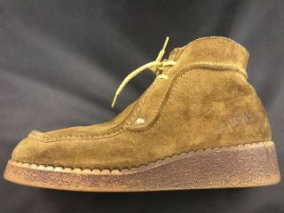 VTG Levis For Feet Orange Tab 70 ' s Brown Hand Made Moccasin Chukka Boot Shoe 11 5