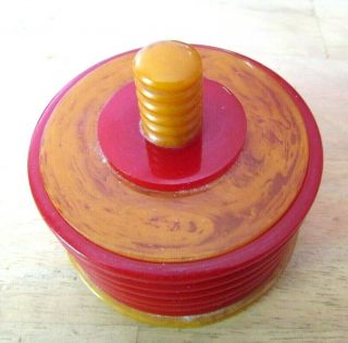 Catalin Bakelite Round Box with Lid - Vintage 2