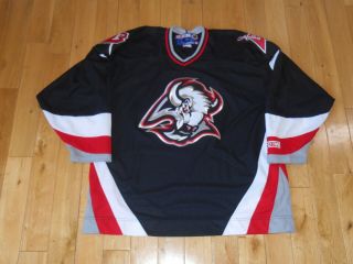 Vintage Ccm Maska Air Knit Black Baffalo Sabres Mens Nhl Team Stitched Jersey Xl