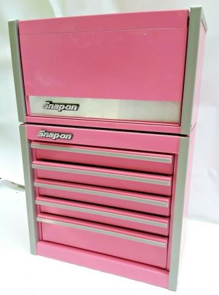 Vintage Hot Pink Snap - On Tools Micro Mini Tool Chest / Jewelry Box
