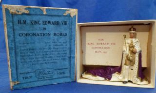 1937 W.  Britain Hm King Edward Viii In Coronation Robes 1473 Box Rare