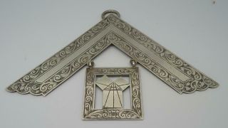 Large Hallmarked Solid Silver & Jewel / Medal - Masonic - C1916 - 39g